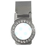 Polka Dots - Bubbles Cyan on White Money Clip (CZ)