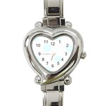 Polka Dots - Bubbles Cyan on White Heart Italian Charm Watch