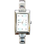 Polka Dots - Bubbles Cyan on White Rectangle Italian Charm Watch