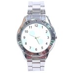 Polka Dots - Bubbles Cyan on White Stainless Steel Analogue Watch