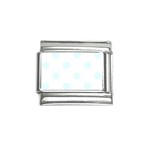 Polka Dots - Bubbles Cyan on White Italian Charm (9mm)