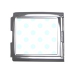 Polka Dots - Bubbles Cyan on White Mega Link Italian Charm (18mm)