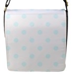 Polka Dots - Bubbles Cyan on White Flap Closure Messenger Bag (S)