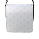 Polka Dots - Bubbles Cyan on White Flap Closure Messenger Bag (L)