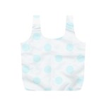Polka Dots - Bubbles Cyan on White Full Print Recycle Bag (S)