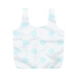 Polka Dots - Bubbles Cyan on White Full Print Recycle Bag (M)