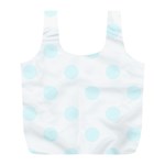 Polka Dots - Bubbles Cyan on White Full Print Recycle Bag (L)