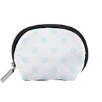 Polka Dots - Bubbles Cyan on White Accessory Pouch (Small)