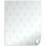 Polka Dots - Bubbles Cyan on White Canvas 11  x 14 