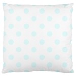Polka Dots - Bubbles Cyan on White Large Cushion Case (Two Sides)