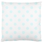 Polka Dots - Bubbles Cyan on White Large Flano Cushion Case (Two Sides)