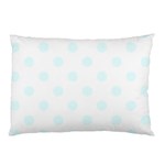 Polka Dots - Bubbles Cyan on White Pillow Case (Two Sides)