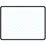 Polka Dots - Bubbles Cyan on White Fleece Blanket (Large) (One Side)