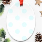 Polka Dots - Bubbles Cyan on White Oval Ornament (Two Sides)