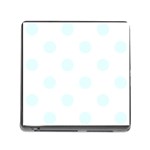 Polka Dots - Bubbles Cyan on White Memory Card Reader (Square)
