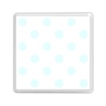 Polka Dots - Bubbles Cyan on White Memory Card Reader with Storage (Square)