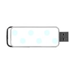 Polka Dots - Bubbles Cyan on White Portable USB Flash (Two Sides)