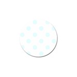 Polka Dots - Bubbles Cyan on White Golf Ball Marker