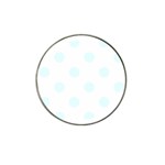 Polka Dots - Bubbles Cyan on White Hat Clip Ball Marker