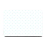 Polka Dots - Bubbles Cyan on White Small Doormat