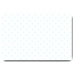 Polka Dots - Bubbles Cyan on White Large Doormat