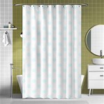 Polka Dots - Bubbles Cyan on White Shower Curtain 48  x 72  (Small)