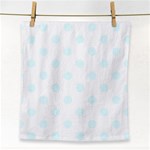 Polka Dots - Bubbles Cyan on White Face Towel