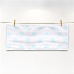 Polka Dots - Bubbles Cyan on White Hand Towel