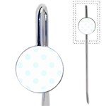 Polka Dots - Bubbles Cyan on White Book Mark