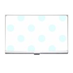 Polka Dots - Bubbles Cyan on White Business Card Holder