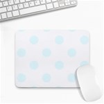 Polka Dots - Bubbles Cyan on White Small Mousepad
