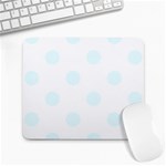Polka Dots - Bubbles Cyan on White Large Mousepad
