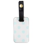 Polka Dots - Bubbles Cyan on White Luggage Tag (One Side)