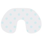 Polka Dots - Bubbles Cyan on White Travel Neck Pillow