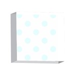 Polka Dots - Bubbles Cyan on White 4 x 4  Acrylic Photo Block