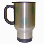 Polka Dots - Bubbles Cyan on White Travel Mug (Silver Gray)