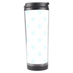 Polka Dots - Bubbles Cyan on White Travel Tumbler