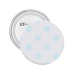 Polka Dots - Bubbles Cyan on White 2.25  Button