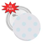 Polka Dots - Bubbles Cyan on White 2.25  Button (10 pack)