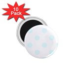 Polka Dots - Bubbles Cyan on White 1.75  Magnet (10 pack)