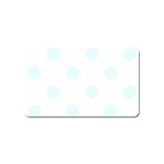 Polka Dots - Bubbles Cyan on White Magnet (Name Card)
