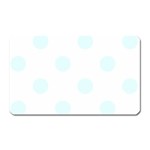 Polka Dots - Bubbles Cyan on White Magnet (Rectangular)