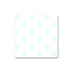 Polka Dots - Bubbles Cyan on White Magnet (Square)