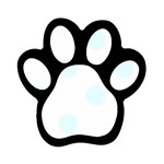 Polka Dots - Bubbles Cyan on White Magnet (Paw Print)