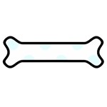 Polka Dots - Bubbles Cyan on White Magnet (Dog Bone)