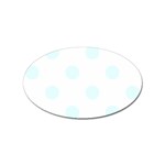 Polka Dots - Bubbles Cyan on White Sticker (Oval)