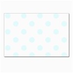 Polka Dots - Bubbles Cyan on White Postcards 5  x 7  (Pkg of 10)