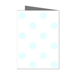 Polka Dots - Bubbles Cyan on White Mini Greeting Cards (Pkg of 8)
