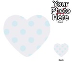 Polka Dots - Bubbles Cyan on White Multi-purpose Cards (Heart)