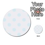 Polka Dots - Bubbles Cyan on White Multi-purpose Cards (Round)